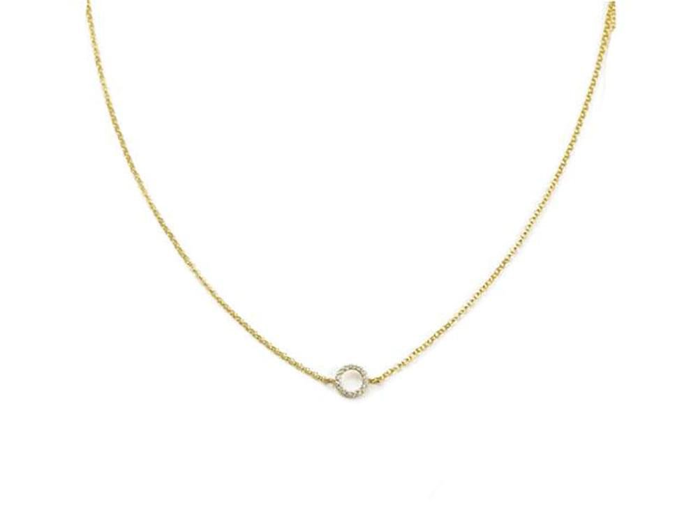 Simple, delicate, necklace with a small ring in the centre