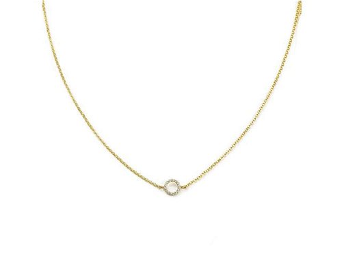 Chiarezza Ring Necklace - Simple, delicate, necklace with a small ring in the centre