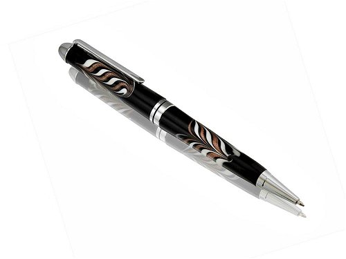 Raffinato (black) - Handmade Murano glass ballpoint pen