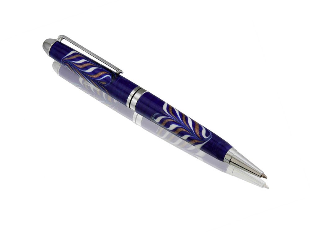 Raffinato (blue) - Handmade Murano glass ballpoint pen