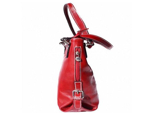 Cascia (red) - Shopper style leather handbag