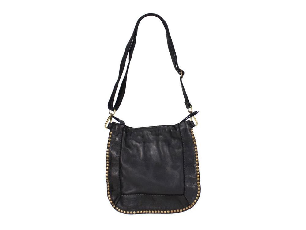 Siris (black) - A slim, fashionable leather shoulder bag
