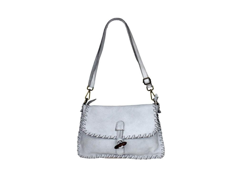 Salara (dove grey) - A slim, fashionable leather shoulder bag
