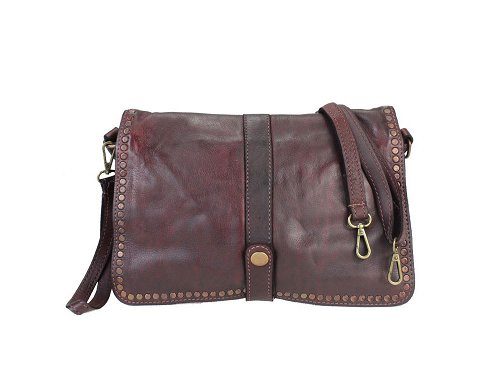 Certaldo (prune) - A soft calf leather, modern style handbag