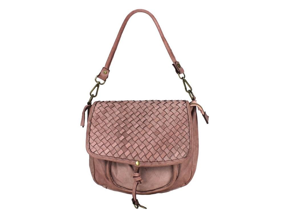 Iseo (rosewood) - Compact, fashionable, soft leather shoulder bag