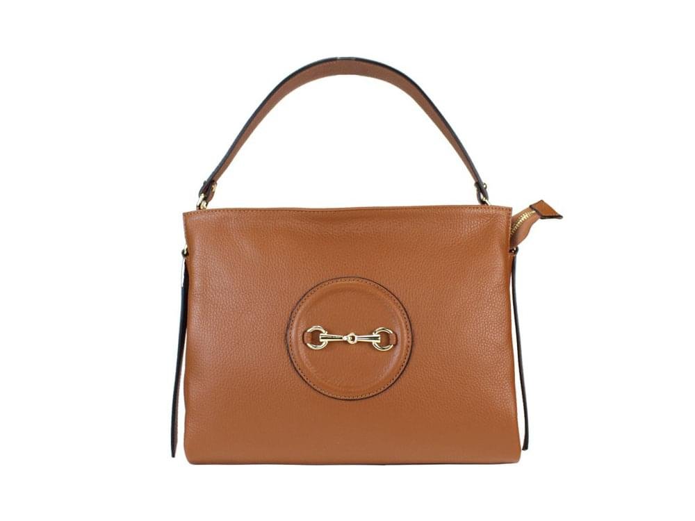 Oria (tan) - A traditional style, smart leather handbag