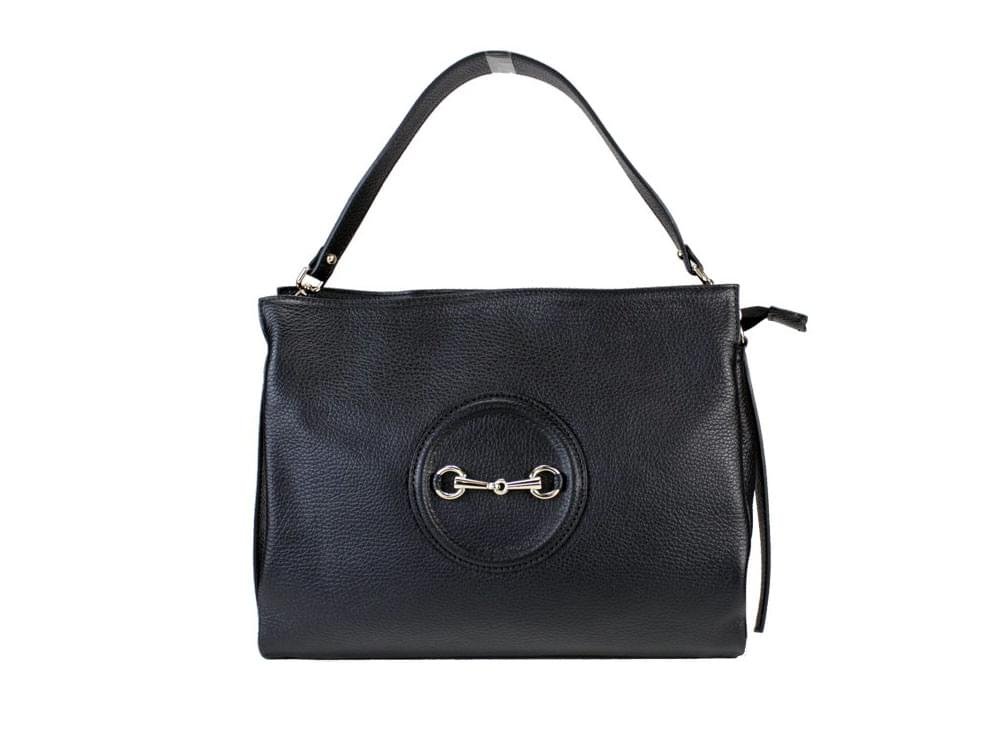 Oria (black) - A traditional style, smart leather handbag