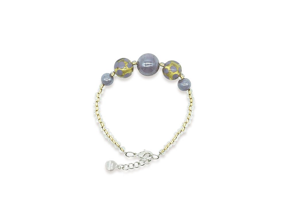 Pois Bracelet (lilac) - Murano glass bracelet in subtle colours
