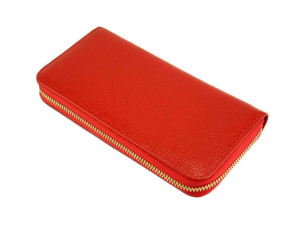 Arianna (red) - Compact, roomy, soft leather wallet