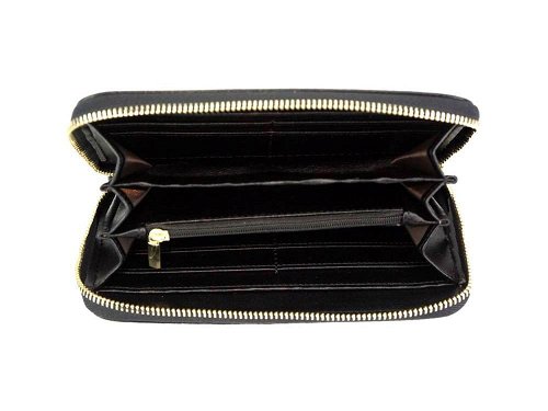 Arianna (black) - Compact, roomy, soft leather wallet