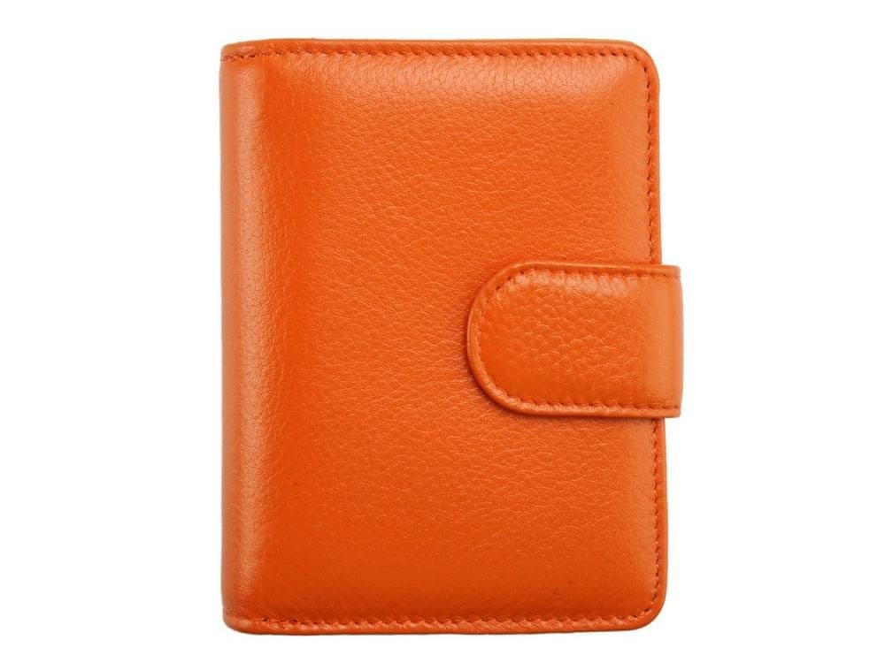 Beatrice (orange) - Small, pretty calf leather wallet