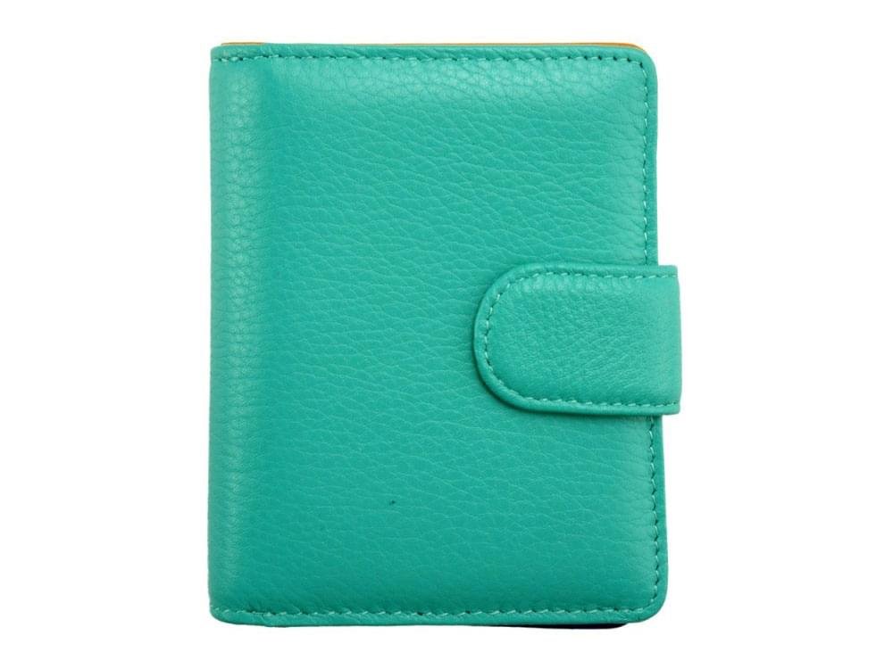 Beatrice (turquoise) - Small, pretty calf leather wallet