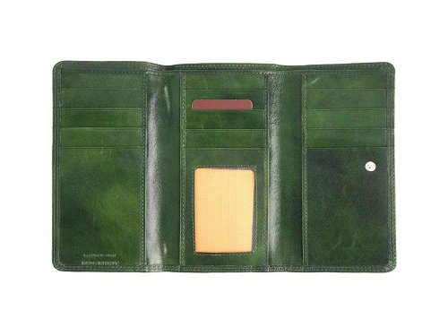 Giulia (green) - Prestigious calfskin leather wallet