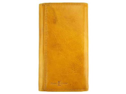Giulia (yellow) - Prestigious calfskin leather wallet