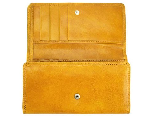 Giulia (yellow) - Prestigious calfskin leather wallet