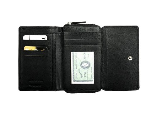 Flavia (black) - Pretty and practical leather wallet