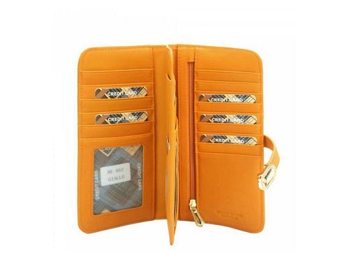 Valentina (yellow) - Patent leather wallet