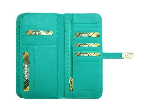 Valentina (turquoise) - Patent leather wallet