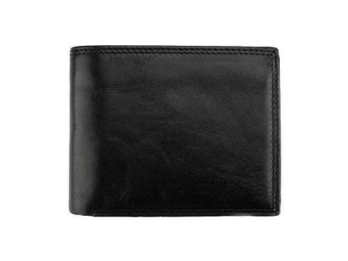 Domenico (black) - Classic, shiny leather wallet