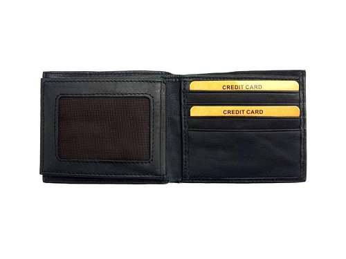 Matteo (black) - Soft, woven leather wallet