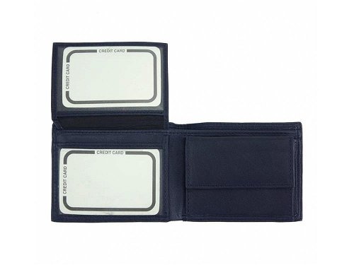 Pietro (navy blue) - Simple but functional leather wallet