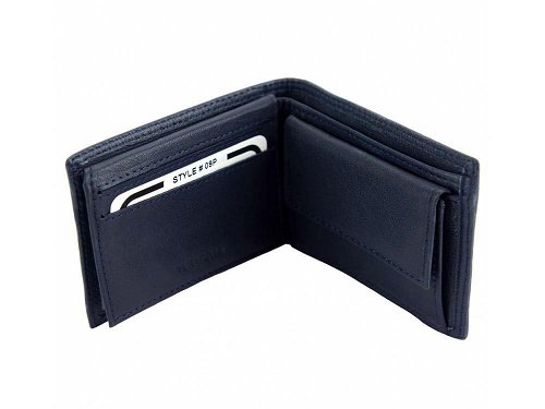 Pietro (navy blue) - Simple but functional leather wallet