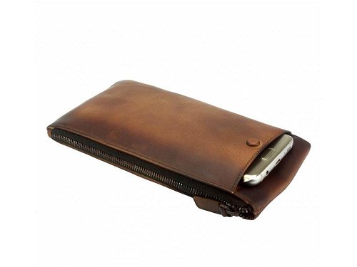 Nico (brown) - Slim line wallet & phone case