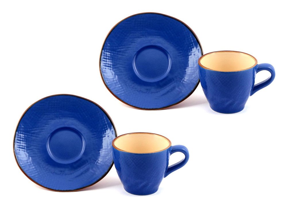 Set of 2 espresso cups and saucers