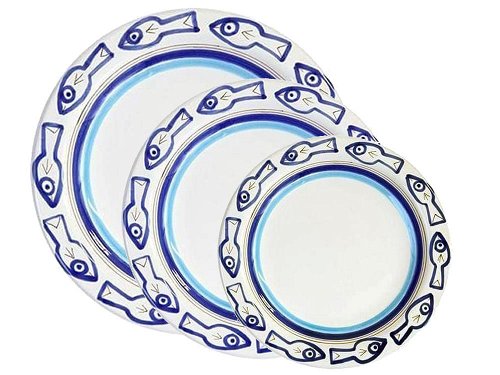 Alice - set of 3 plates - Handmade, traditional ceramic plates from Sicily