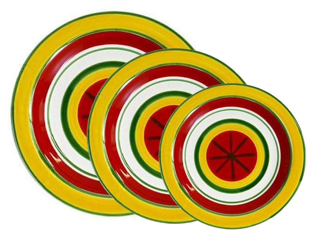 Lantana- set of 3 plates - Handmade, traditional ceramic plates from Sicily