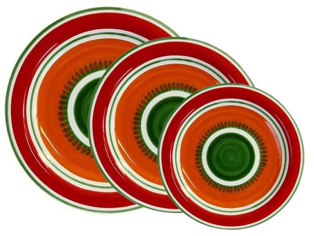 Rovente - set of 3 plates - Handmade, traditional ceramic plates from Sicily