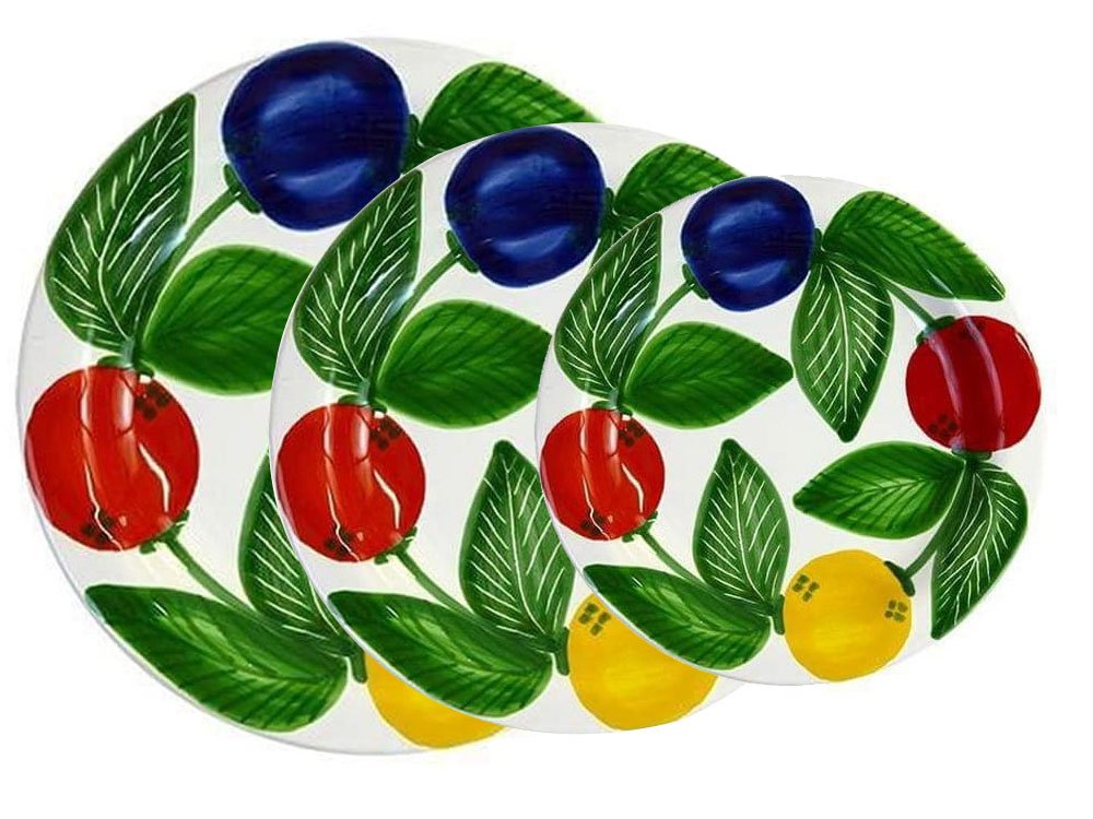 Susino - set of 3 plates - Handmade, traditional ceramic plates from Sicily