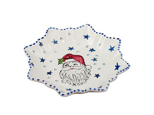Star Dish - santa - Festive ceramic serving dish