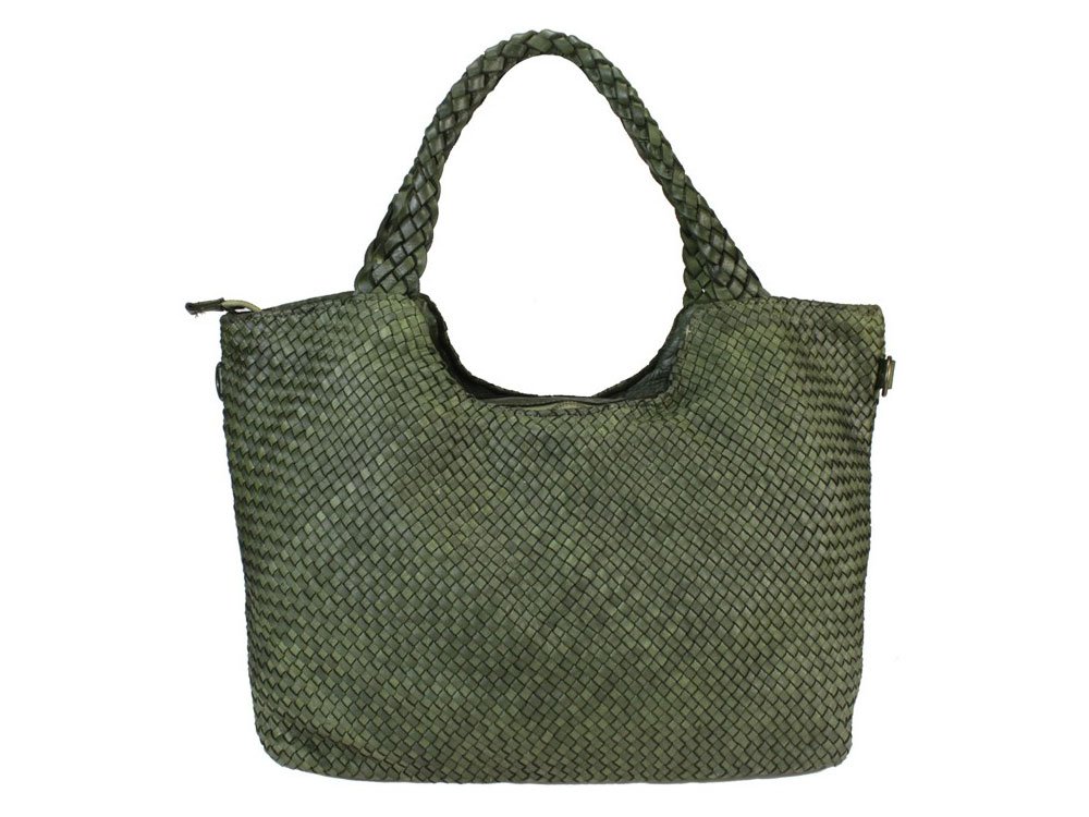 Roma (dark green) - Soft, luxurious Italian leather bag