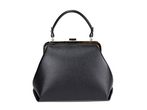 Alia (black) - Classic leather handbag