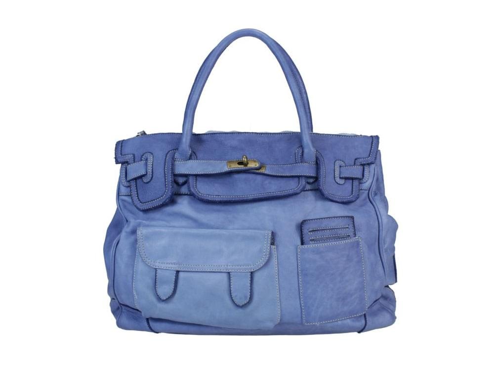 Ferrara (azzurro) - Latest fashion, soft calf leather handbag