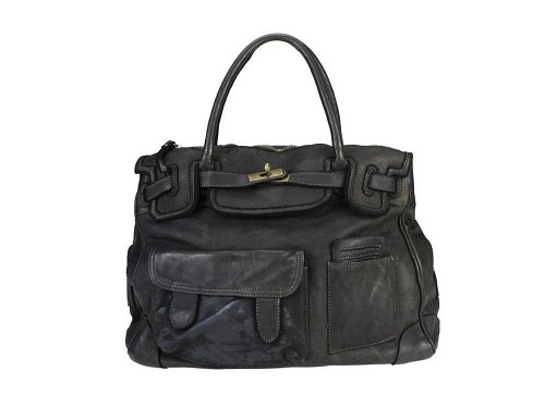 Ferrara (black) - Latest fashion, soft calf leather handbag