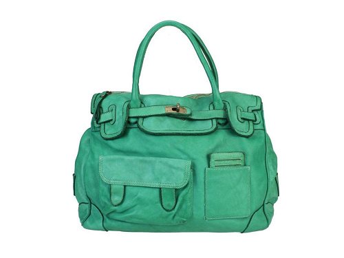 Ferrara (green) - Latest fashion, soft calf leather handbag