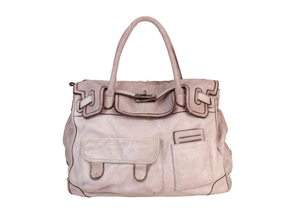 Ferrara (rose) - Latest fashion, soft calf leather handbag
