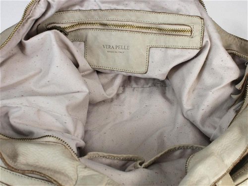 Imola (light beige) - Unusual calf leather tote bag