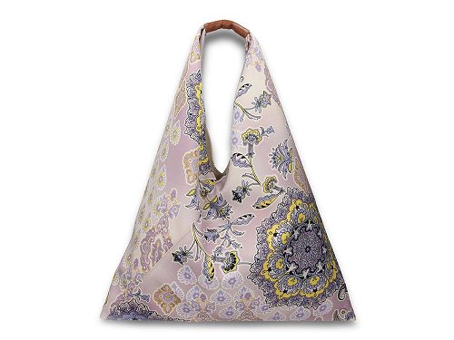 Ventaglio (lilac) - Soft, silky fabric shoulder bag