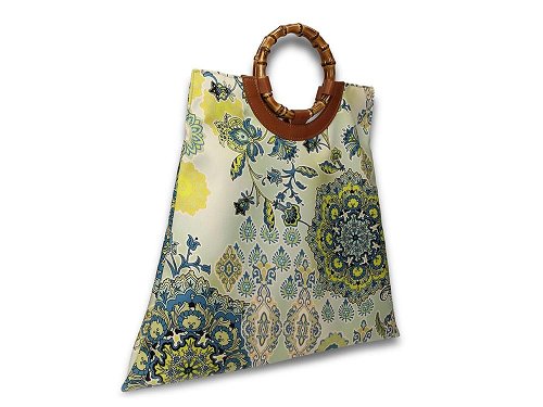 Pagoda (green) - Soft, silky fabric handbag
