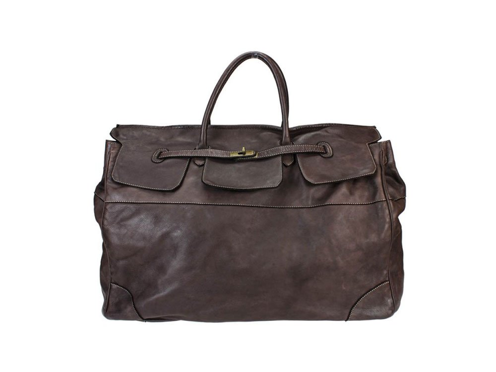 Firenze (dark brown) - Large, soft calf leather bag