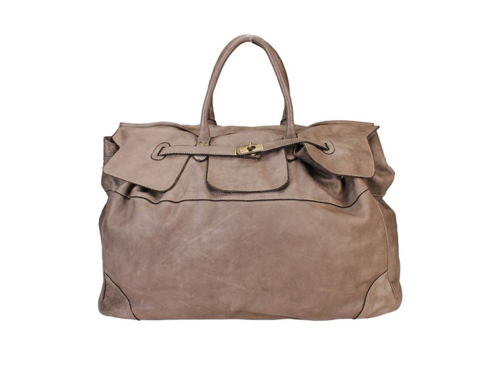 Firenze (taupe) - Large, soft calf leather bag