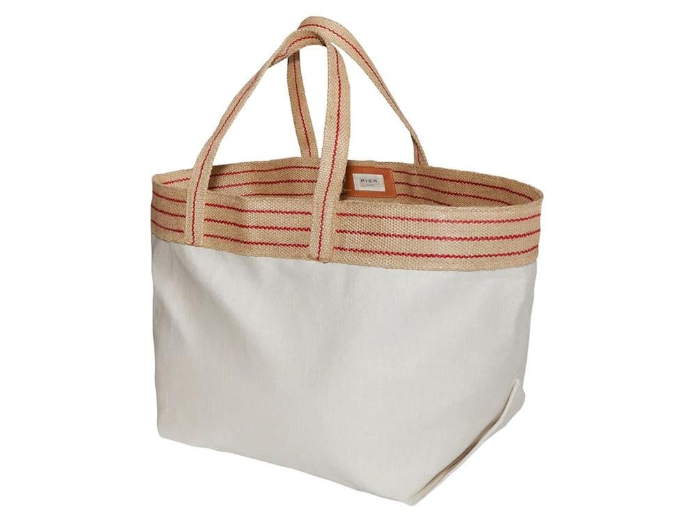 Noto (off white) - Canvas & Jute beach bag