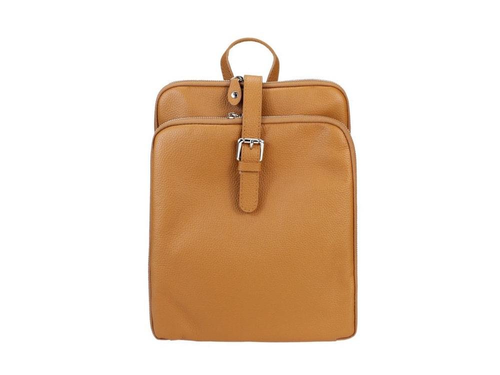 Nepi (tan) - Slim, ergonomic leather backpack