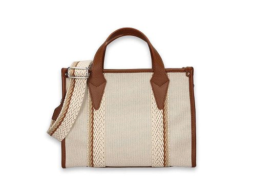 Nastro Medium (chestnut) - Cotton Canvas & Leather Handbag