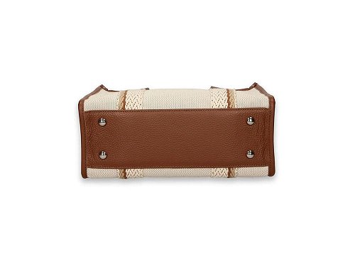 Nastro Medium (chestnut) - Cotton Canvas & Leather Handbag
