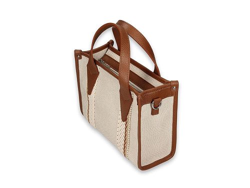 Nastro Small (chestnut) - Cotton Canvas & Leather Handbag