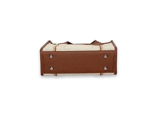 Nastro Small (chestnut) - Cotton Canvas & Leather Handbag
